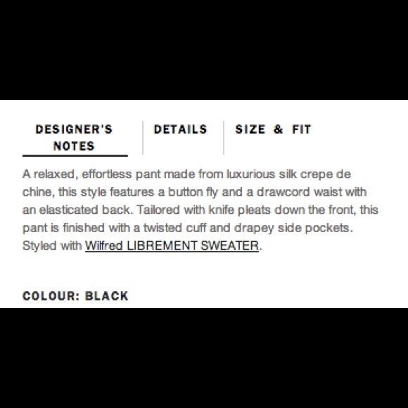 Aritzia wilfred tan marais silk pant sz 0 preowned - Picture 10 of 13